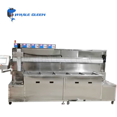 เครื่องทำความสะอาดอัลตราโซนิกอัตโนมัติ 108L ห้าถังพร้อมแขนหุ่นยนต์