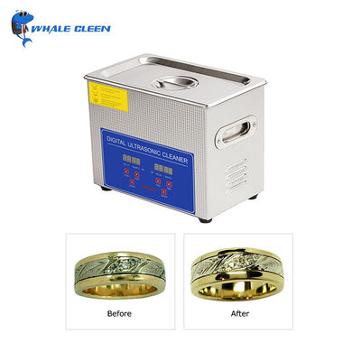 เครื่องทําความสะอาดเครื่องประดับแบบอุทราโซนมืออาชีพ 250W พร้อมความถี่คลื่นเสียงปรับได้ 3.2L ขนาด 26.5x16.5x22cm
