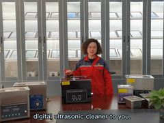 เครื่องทำความสะอาดอัลตราโซนิกบนโต๊ะไทเทเนียมสีดำ